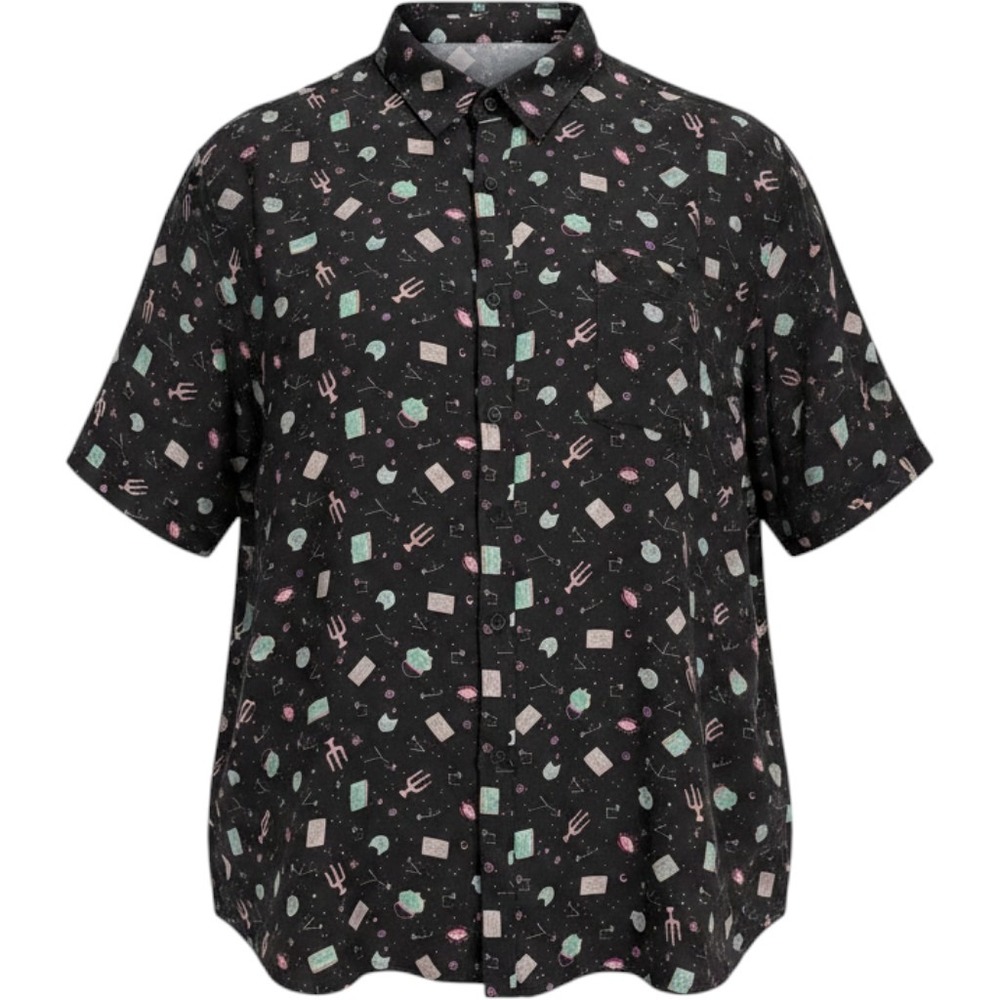 Disney Haunted Mansion Tarot Cards Universe Mens Shirt button down 3XL NEW NWT